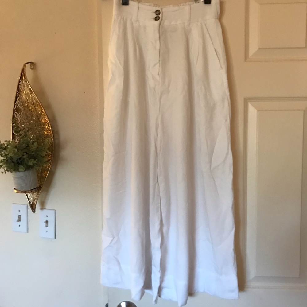 Wide leg white pants from h&m